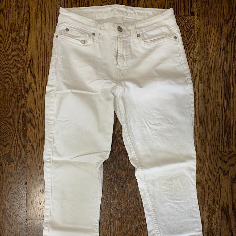 7 for All Mankind White Ankle Jeans